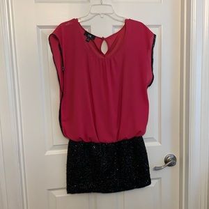 Pink and black party dress
